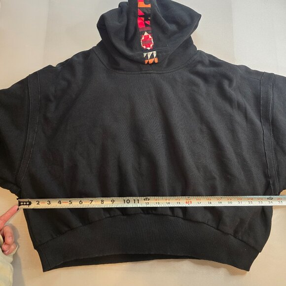 NWT FREE PEOPLE Snow Flow Crop Hoodie Black Size XL - Picture 9 of 11
